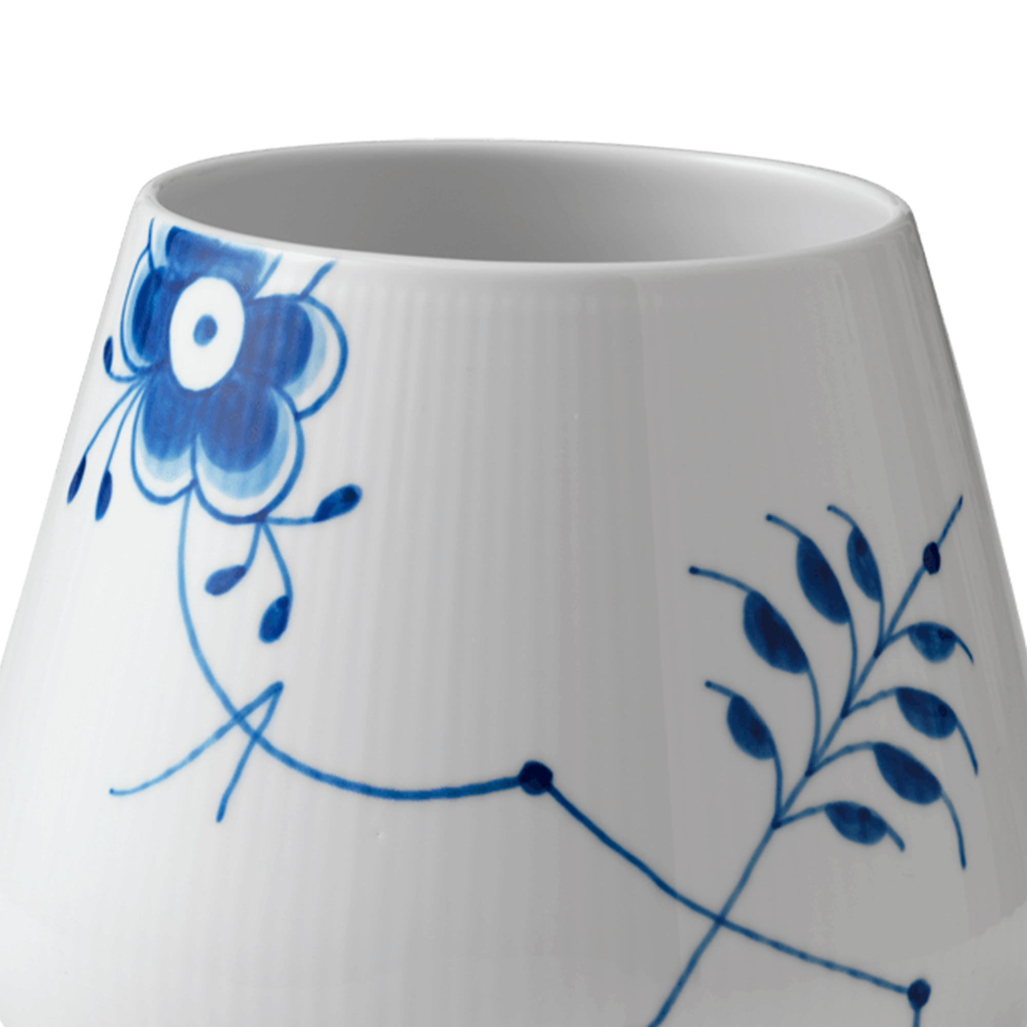 Zoom billed af Blå Mega Riflet Vase, stor 20,5 cm